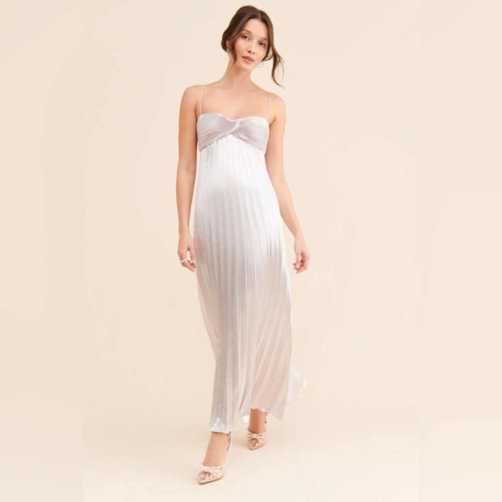 Rebecca Taylor Lamé Pleated Dress